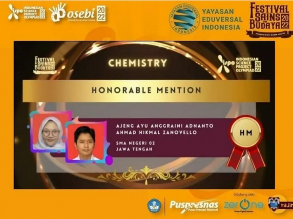 SMANDA raih penghargaan HONORABLE MENTION bidang KIMIA (ISPO) 2022