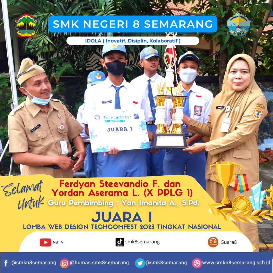 SMK N 8 Semarang Raih Juara 1 Lomba Web Design Tingkat Nasional