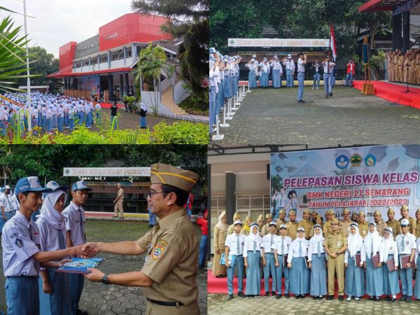 Upacara Pelepasan Siswa Kelas XII SMK N 11 Semarang Bertaburan Piagam Penghargaan