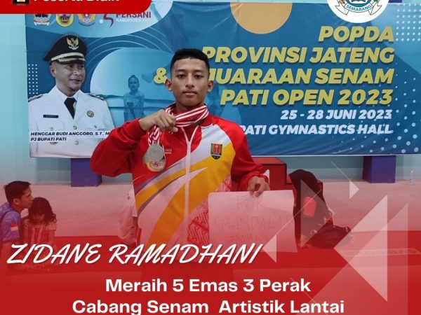 Zidane Ramadhani, Peserta Didik SMAN 12 Semarang, Memborong Medali Cabang Senam Lantai Artistik POPDA Jawa Tengah