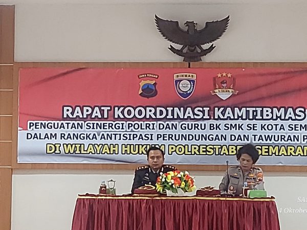 Tim Satbinmas Polrestabes Semarang Gelar Rapat Koordinasi dengan Guru BK SMK untuk Antisipasi Maraknya Perundungan dan Tawuran Pelajar
