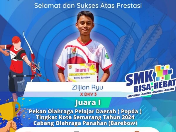 Siswa SMK Negeri 8 Semarang Sabet Gelar Juara 1 Panahan Popda Tingkat Kota Semarang Tahun 2024