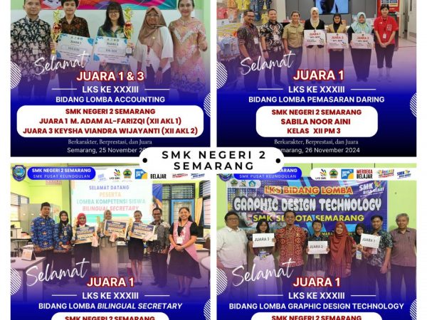 SMK Negeri 2 Semarang Borong 4 Medali Emas pada Lomba Kompetensi Siswa Kota Semarang Tahun 2024